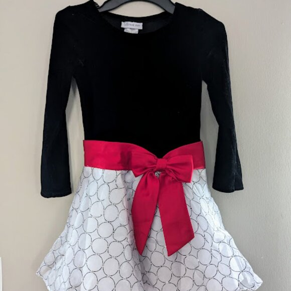 Bonnie Jean Girls Holiday Christmas Dress Long Sleeve Velvet Size 7 - Picture 1 of 5